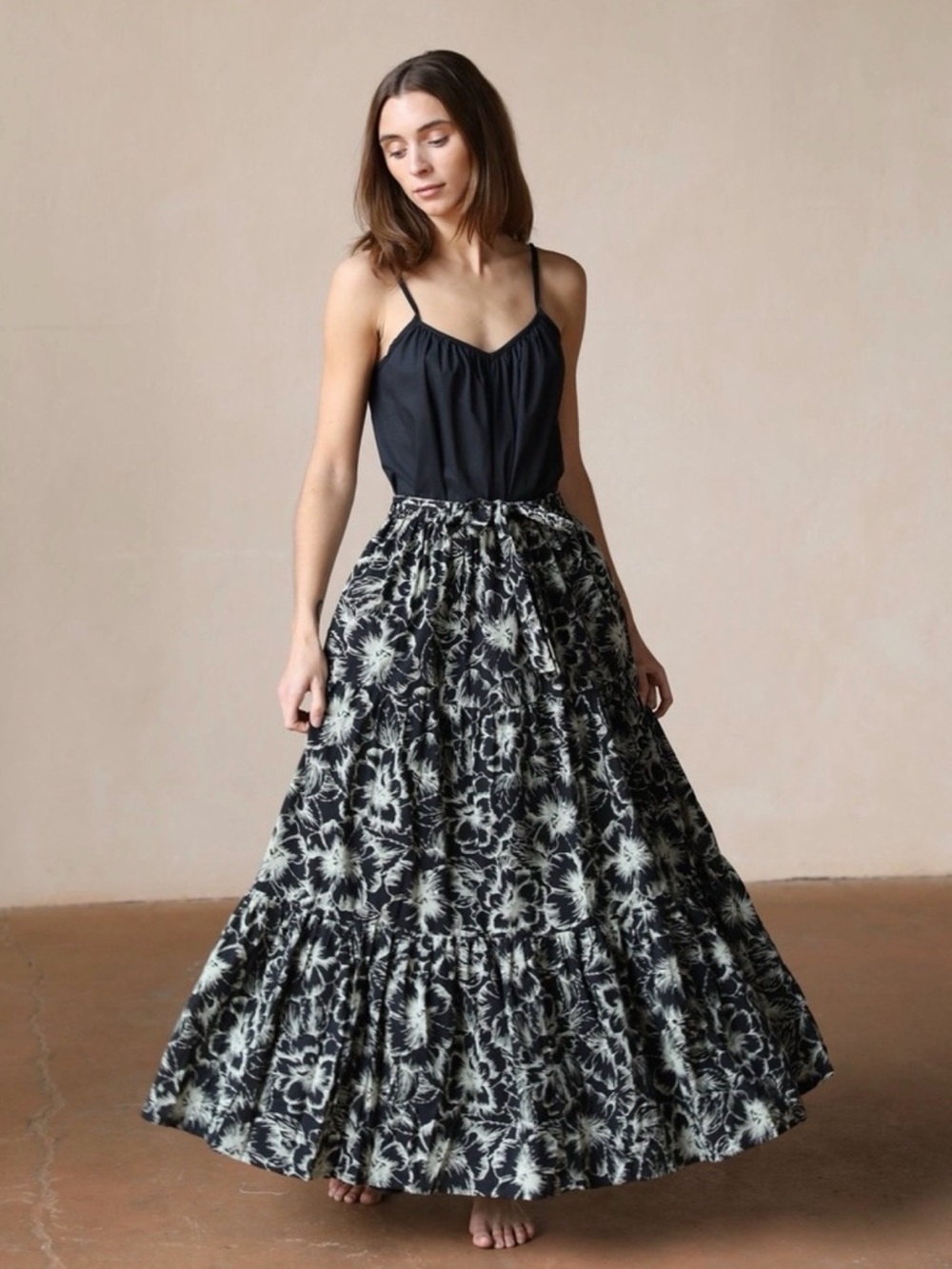 Mille Paola Skirt / Hibiscus print / L